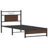 vidaXL Bed Frame without Mattress Brown Oak 75x190 cm Small Single Engineered Wood