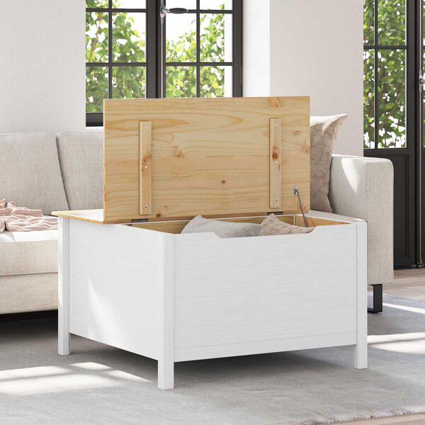 vidaXL Coffee Table White and Honey Brown 79.5 x 79.5 x 49 cm