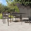 vidaXL Garden Table Grey 190x90x75 cm Tempered Glass and Poly Rattan