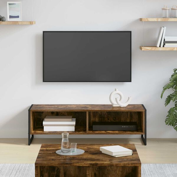 vidaXL TV Cabinet Smoke Oak 100 x 36.5 x 30.5 cm Engineered Wood