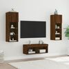 vidaXL 4 Piece TV Wall Cabinets with LED Lights Brown Oak