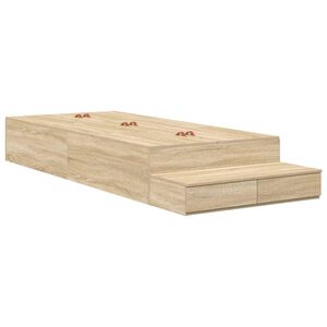 vidaXL Storage Bed Frame with Drawer Sonoma Oak 100 cm Engineered Wood