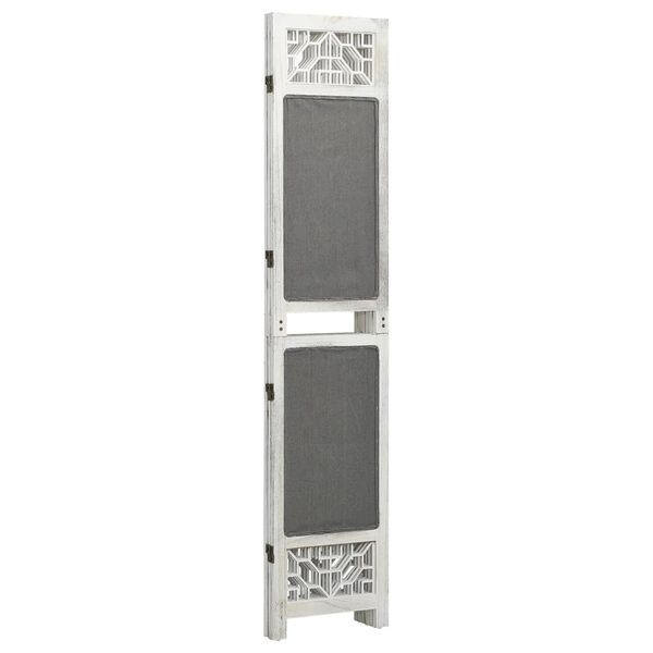 vidaXL 3-Panel Room Divider Grey 105x165 cm Fabric