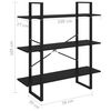 vidaXL 3-Tier Book Cabinet Black 100x30x105 cm Solid Pine Wood