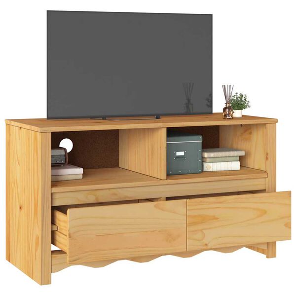vidaXL TV Cabinet Drammen Oak 99 x 43 x 55 cm Solid Pine wood