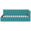 vidaXL Corner Bed Frame with Headboard Turquoise 90 cm x 200 cm Velvet