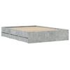 vidaXL Bed Frame with Drawers without Mattress Concrete Grey 120x200 cm