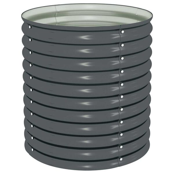 vidaXL Garden Raised Bed 80x80x81 cm Galvanised Steel Grey