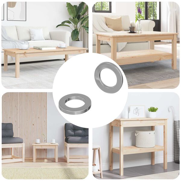 vidaXL Washers 2 pcs Silver 10 x 10 x 1.2 mm Steel