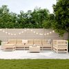 vidaXL 10 Piece Garden Sofa Set Solid Wood Pine