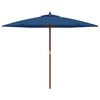 vidaXL Garden Parasol with Wooden Pole Azure Blue 299x240 cm