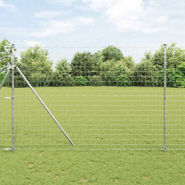 vidaXL Euro Fence Silver 1.6 x 10 m Hot dip galvanized iron