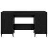 vidaXL Desk with Storage Black Oak 140 x 50 x 75 cm Engineered Wood