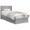 vidaXL Bed Frame with Storage and Headboard Grey Sonoma 90 x 190 cm