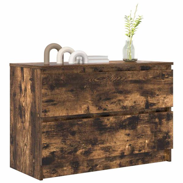 vidaXL TV Cabinet Smoked Oak 80x35x54 cm Engineered Wood