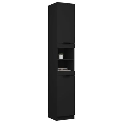 vidaXL Bathroom Cabinet Black 32x34x188.5 cm Engineered Wood