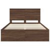 vidaXL Bed Frame with Headboard Brown Oak 140 x 200 cm Solid Pine Wood