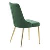 Venture Home Dining Chairs 2 pcs Velvet Deluxe Velvet Forest Green and Brass