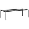 vidaXL Garden Dining Table Pure Black 250 x 100 x 75 cm Poly Rattan