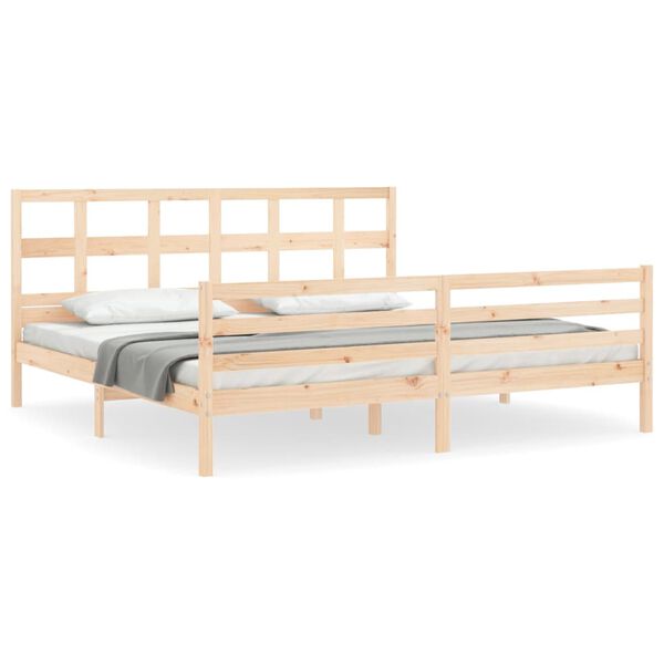 vidaXL Bed Frame without Mattress Super King Size Solid Wood
