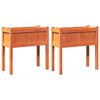 vidaXL Garden Planters 2 pcs with Legs Wax Brown Solid Wood Pine