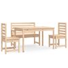 vidaXL 4 Piece Garden Dining Set Solid Wood Pine