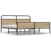 vidaXL Metal Bed Frame without Mattress Smoked Oak 183x213 cm