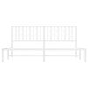 vidaXL Metal Bed Frame without Mattress with Headboard White 180x200cm