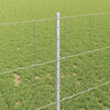 vidaXL Fence with Post Silver 1 x 50 m Steel