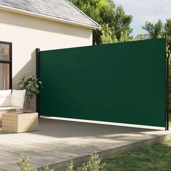 vidaXL Retractable Side Awning Dark Green 220x300 cm