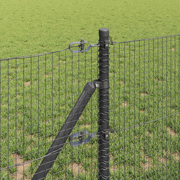 vidaXL Fence Post Grey 25 x 0.6 m (19 x 19 mm mesh) Steel and PVC