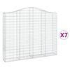 vidaXL Arched Gabion Baskets 7 pcs 200x30x160/180 cm Galvanised Iron