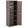 vidaXL Garden Storage Cabinet Brown 65x45x172 cm PP Wood Look