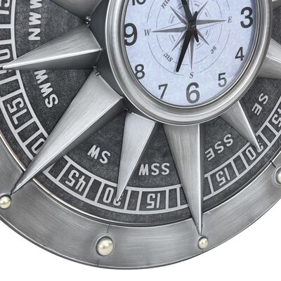 vidaXL Wall Clock Silver 79 cm MDF and Metal