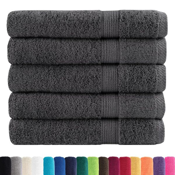 vidaXL Premium Towels "SOLUND" 50 pcs Anthracite 100x200 cm 600 gsm