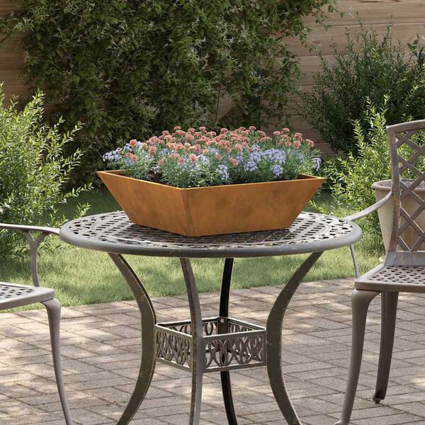 vidaXL Garden Planter 5 pcs Rusty 50 x 50 x 15 cm Weathering Steel