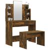 vidaXL Dressing Table Set Smoked Oak 96x40x142 cm