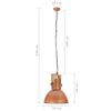 vidaXL Industrial Hanging Lamp 25 W Copper Round Mango Wood 42 cm E27