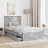 vidaXL Bed Frame with Drawer Concrete Grey 100 x 200 cm Engineer Wood