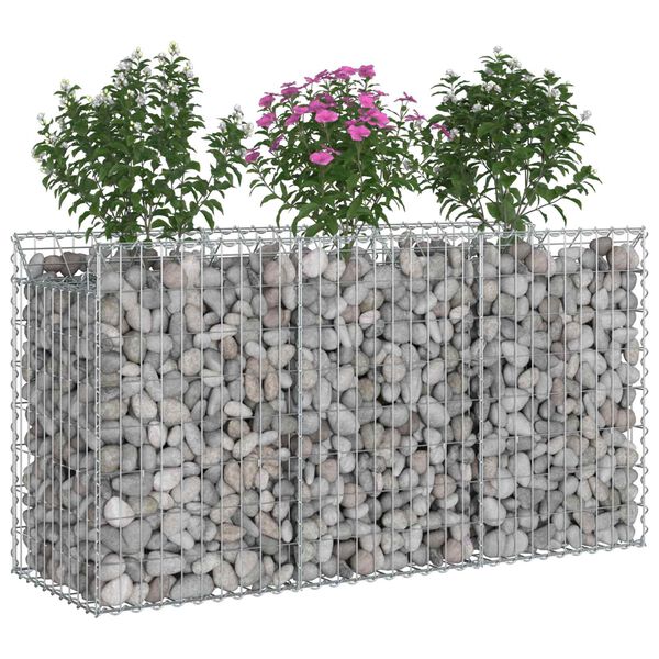 vidaXL Gabion Raised Bed Silver 150 x 50 x 80 cm Galvanised Steel