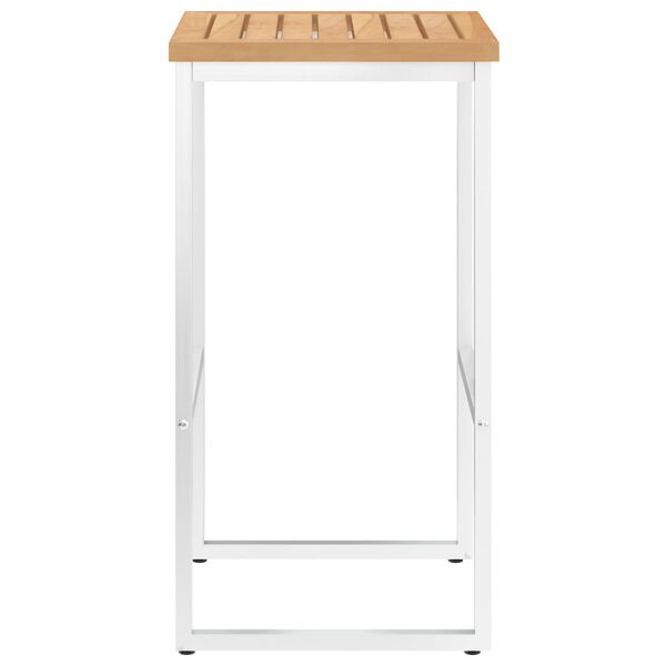 vidaXL Bar Chairs 2 pcs Solid Teak Wood and Stainless Steel