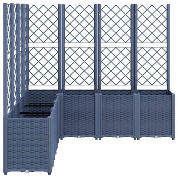 vidaXL Garden Planter with Trellis Blue Grey 160x160x140 cm PP