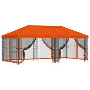 vidaXL 6 x 3 m Orange Polyester and Steel 190 gsm