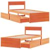 vidaXL Bed Frame without Mattress Wax Brown 100x200 cm Solid Wood Pine