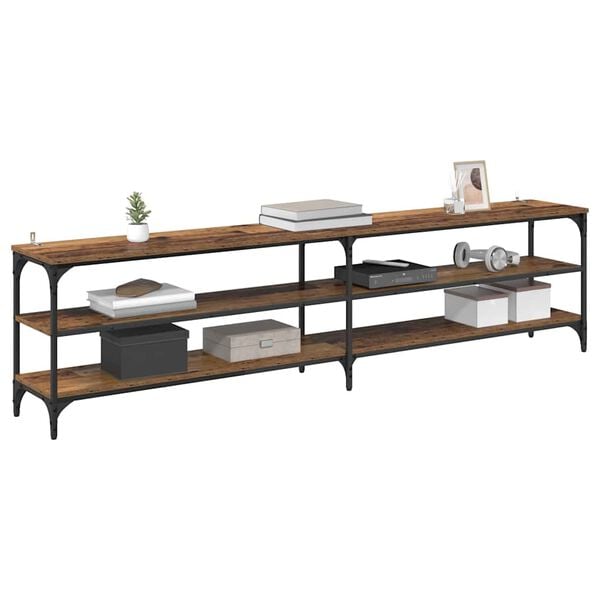 vidaXL TV Cabinet Old Wood 200 x 30 x 50 cm Engineered Wood and Iron