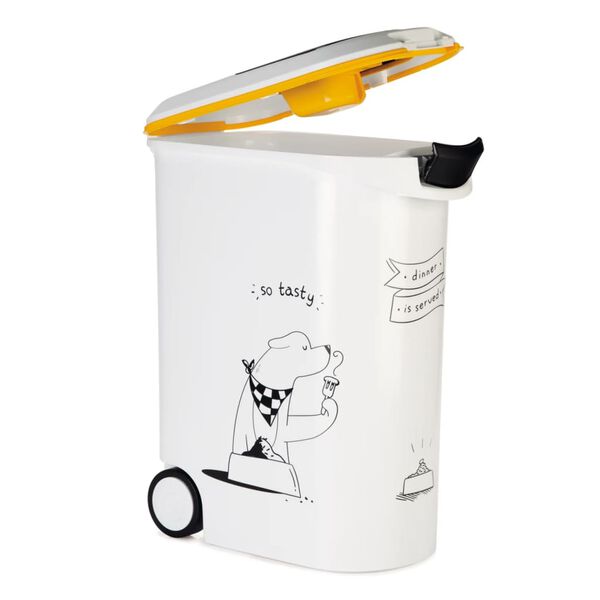 Curver Pet Food Container Dinner is Served Dog with Wheels 54L