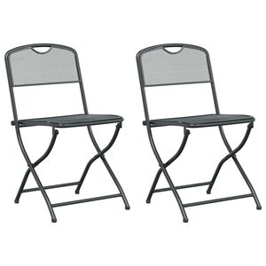 vidaXL Garden Chairs 2 pcs Anthracite Iron Convertible