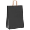 vidaXL Paper Bags 250 pcs with Handles Black 32x17x44 cm