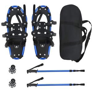 vidaXL 3 in 1 Snowshoes Blue and Black 53 x 21 cm Aluminum and HDPE