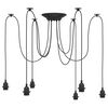 vidaXL Pendant&nbsp;Lamp with 6 Lamp Holders E27 Black Metal